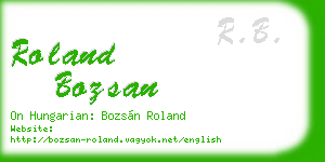 roland bozsan business card