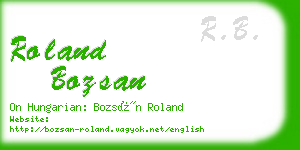 roland bozsan business card